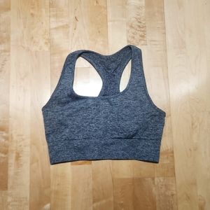 Grey knit sports bra